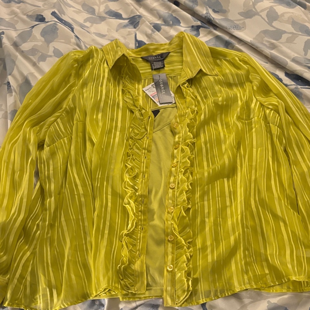 Vibrant Yellow Ruffled Blouse Women’s XXL(20)